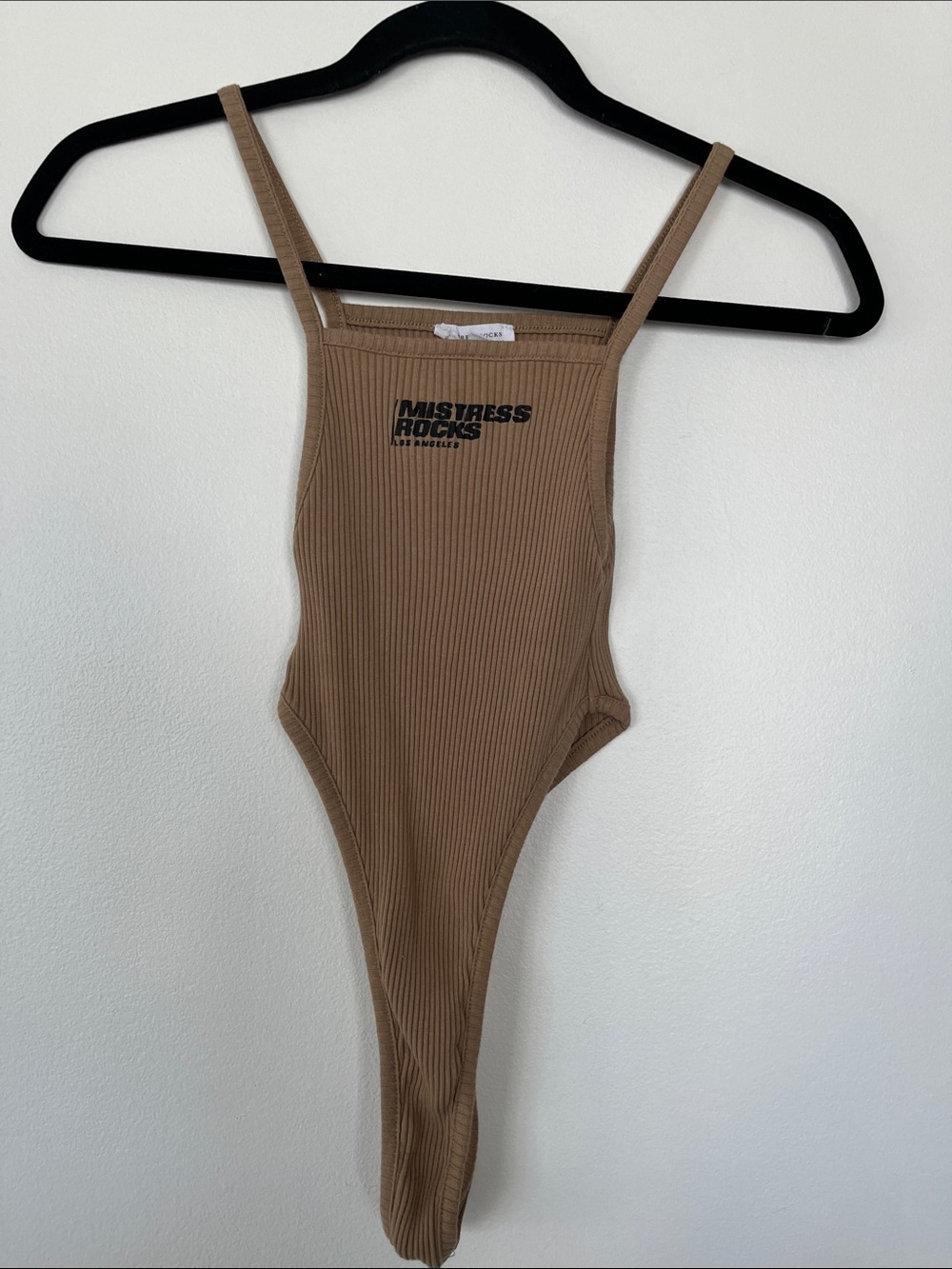 Mistress Rocks Ribbed Tan Bodysuit - Picture 3 of 4
